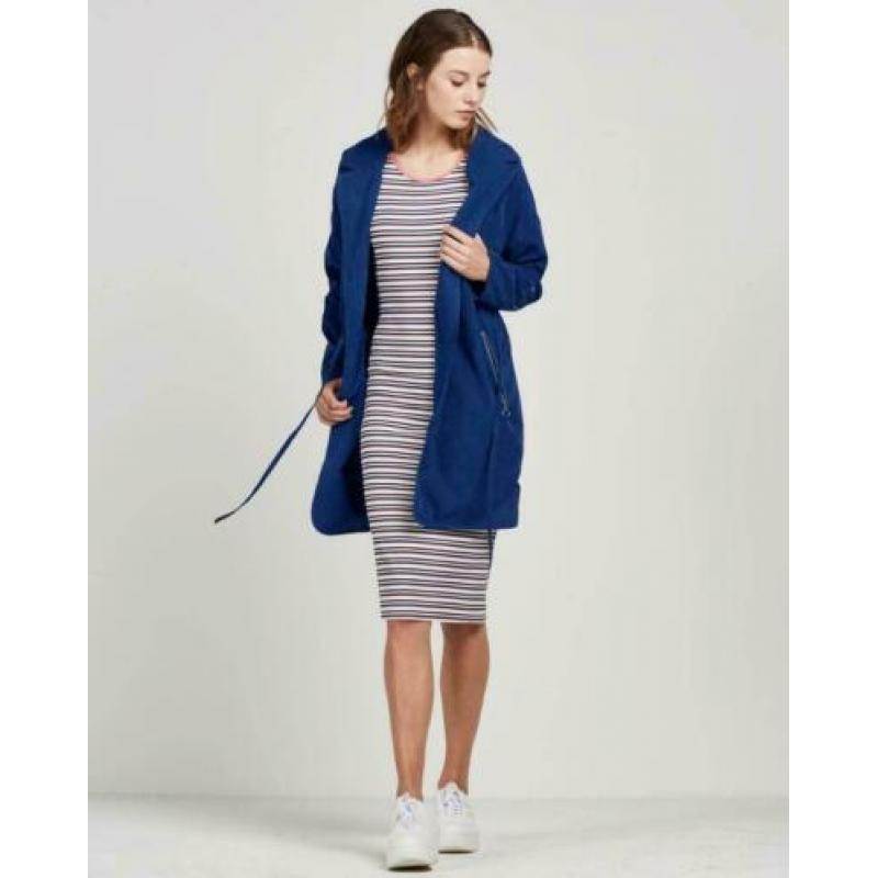 Dames GSUS jas trenchcoat navy blauw tunnel nieuw maat XL