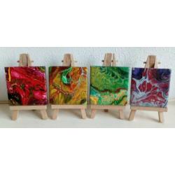 Acrylicpouring schilderijtjes