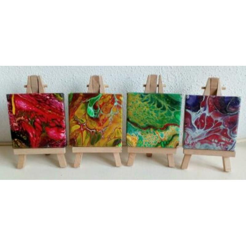 Acrylicpouring schilderijtjes