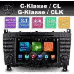 Mercedes C-Klasse CLK navigatie android 8.1 carkit wifi dab+