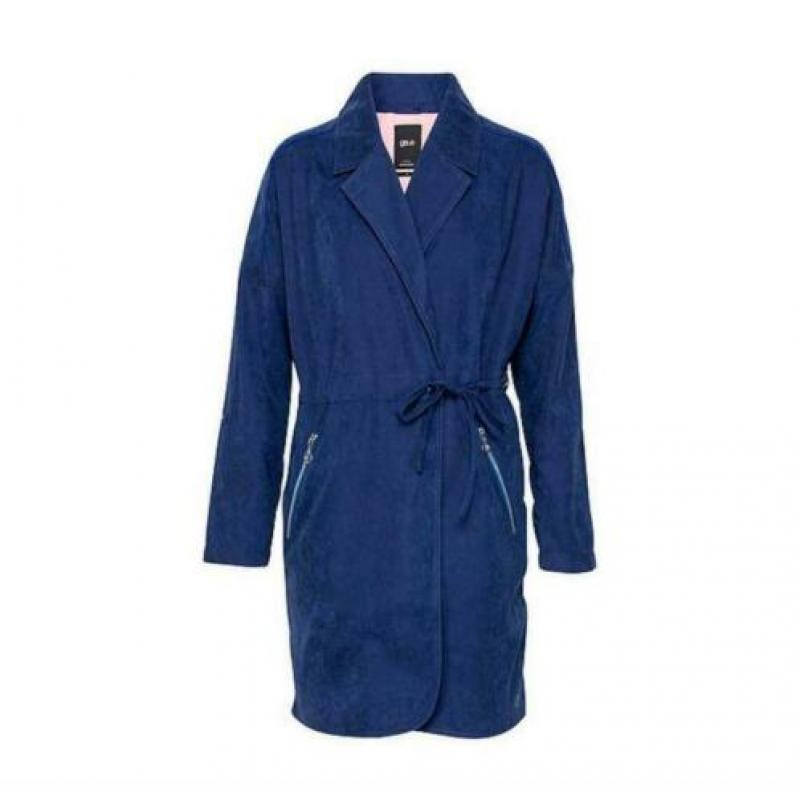 Dames GSUS jas trenchcoat navy blauw tunnel nieuw maat XL