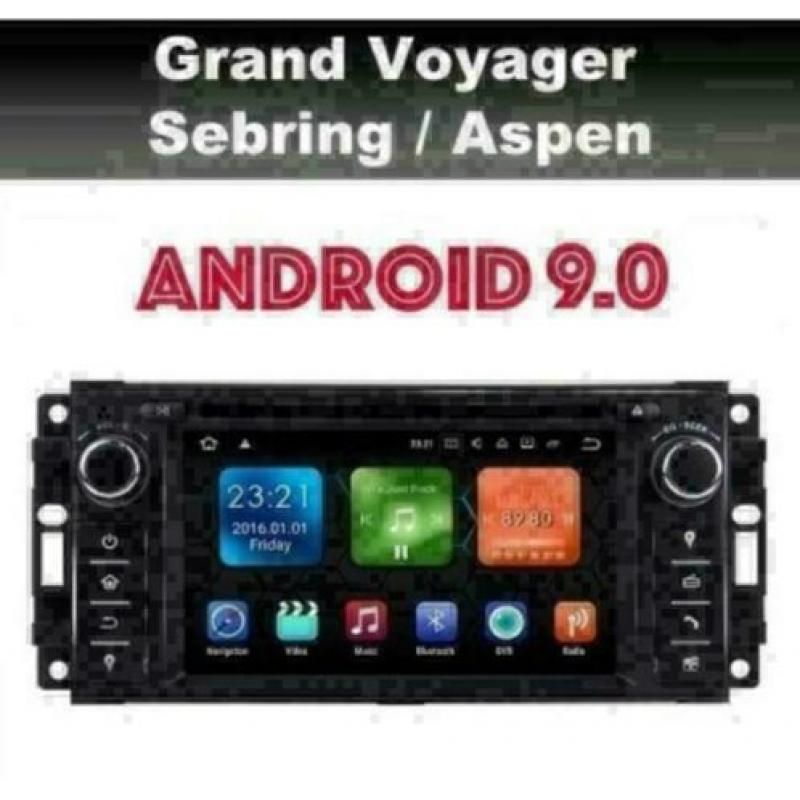 Chrysler Voyager Sebring Aspen radio navigatie android 9.0