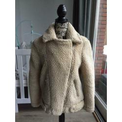 H&M DIVIDED dames winter jas / teddy - wit - maat 36 !