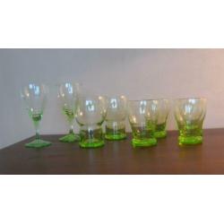 Set van anna groen glas 8 stuks