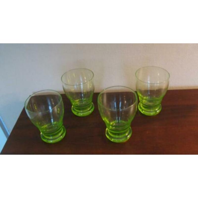 Set van anna groen glas 8 stuks