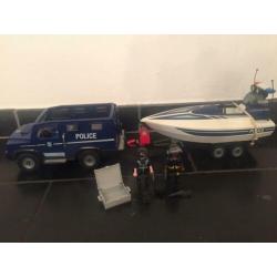 Politie auto en boot playmobil 5187