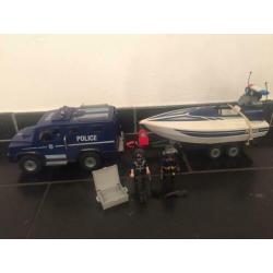 Politie auto en boot playmobil 5187