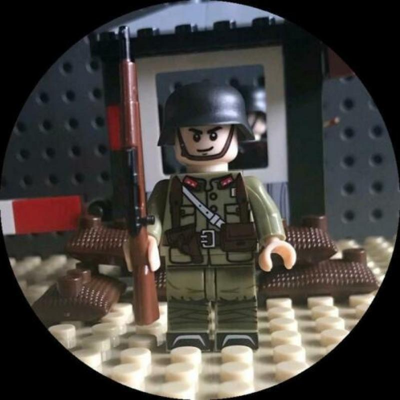 Lego M34 Duitse soldaat militair ww2 + gedetailleerde k98