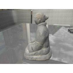 7680 Antiek gemerkt beeld Chinese monnik 22cm Terracotta,