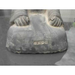 7680 Antiek gemerkt beeld Chinese monnik 22cm Terracotta,