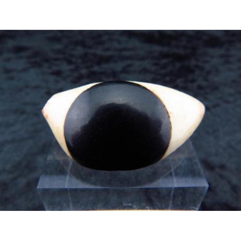 Big Egyptian eye made of alabaster and a serpentine pupil