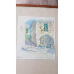 Aquarel Thalé HULST Saint Paul de Vence 1953