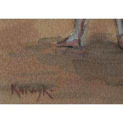 Louis van der Pol (1915 - 1986) - aquarel - Katwijk - strand