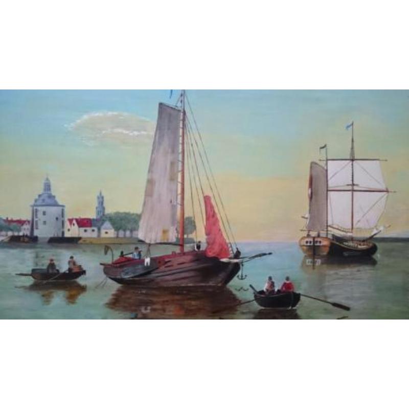 Schilderij maritiem Enkhuizen