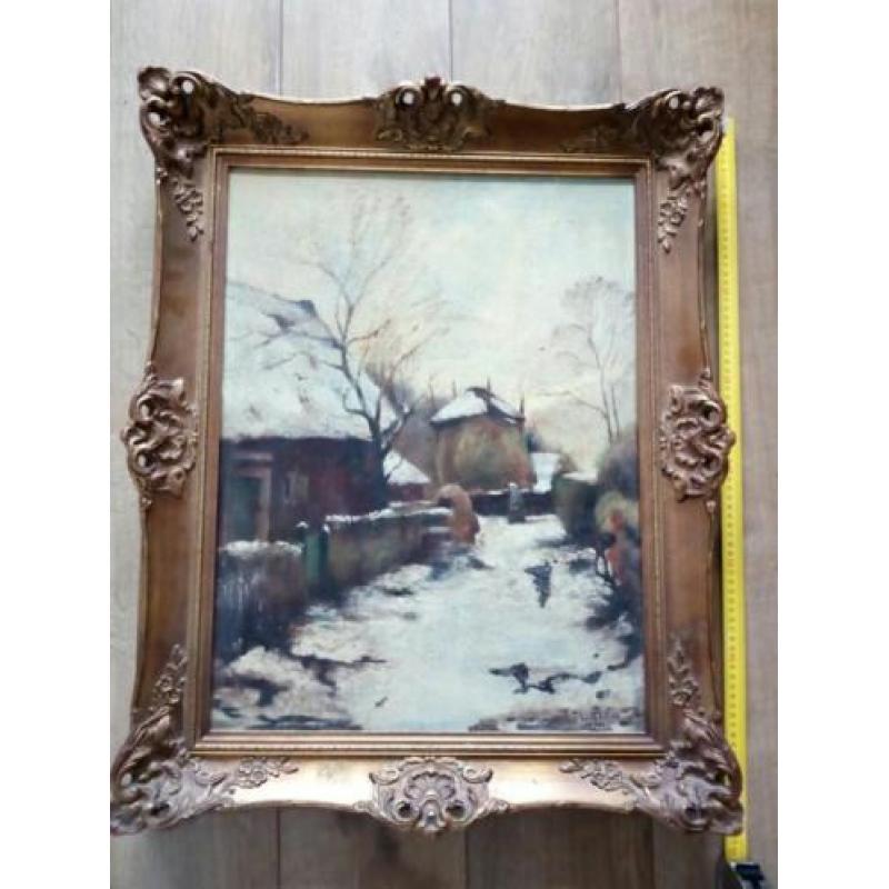 Winters landschap van Boerderij - W.A. Knip