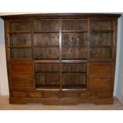 Teak houten buffetkast ANTIEK,servieskast,boekenkast,vitrine