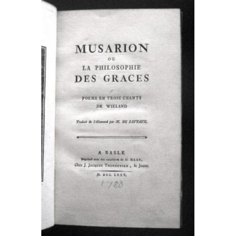 Musarion ou la philosophie des graces 1780 Wieland