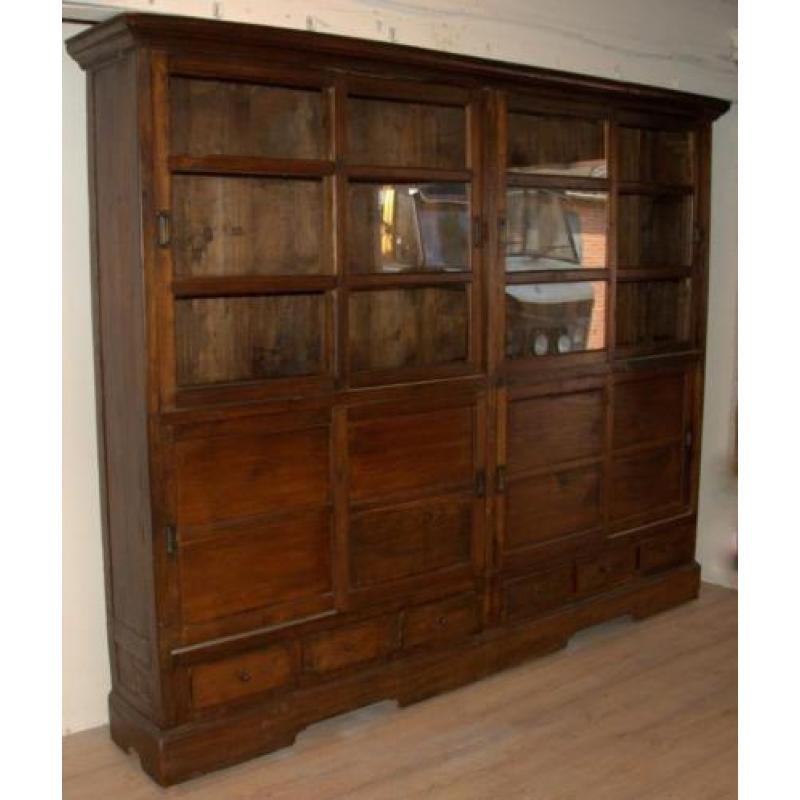 Teak houten buffetkast ANTIEK,servieskast,boekenkast,vitrine