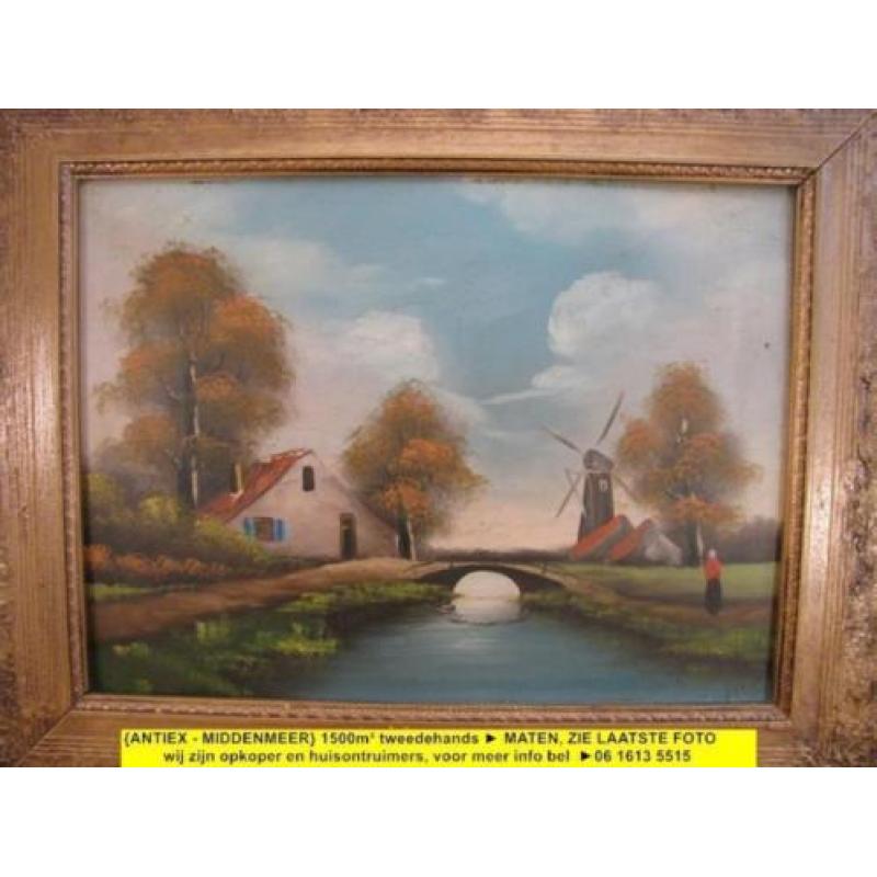 8930 schilderij paneel Visser molen - €35