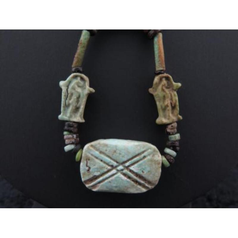 Necklace made of Egyptian faience mummy beads, 14 Shrine of