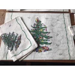 Spode christmas tree kerst 4 placemats 4 servetten