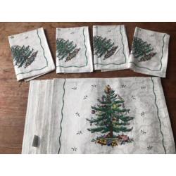 Spode christmas tree kerst 4 placemats 4 servetten